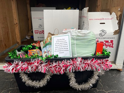 Basket with toys for tots